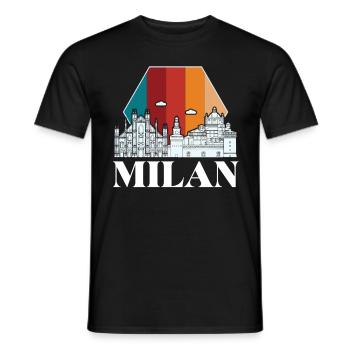 Mailand Retro Mailänder Dom Domkirche - Männer T-Shirt - Schwarz - Vorne - AI Model Male 178 light (178cm)