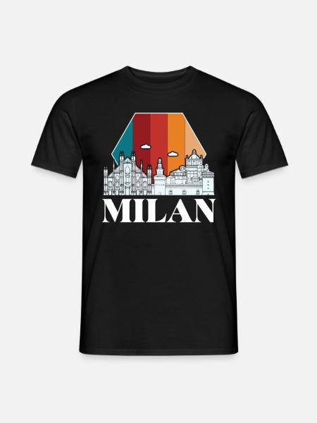 Cathédrale rétro de Milan Cathédrale de Milan - T-shirt homme - noir