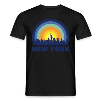 New York City Statue of Liberty Skyline Big Apple - Men's T-Shirt - black - Front - AI Model Male 178 light (178cm)