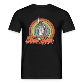 Big Apple Statue of Liberty New York NYC - Men's T-Shirt - black - Front - AI Model Male 178 light (178cm)