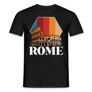 Rome Colosseum Retro Italy Ancient Tuscany - Men's T-Shirt - black - Front - AI Model Male 178 light (178cm)