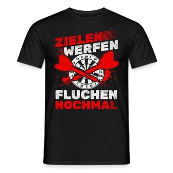 Darts Dartspiel Dart Spieler - Zielen Werfen - Männer T-Shirt - Schwarz - Vorne - AI Model Male 178 light (178cm)