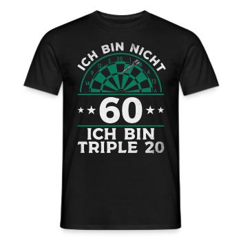 Ich bin nicht 60 Ich bin triple 20 - Dart Spieler - Männer T-Shirt - Schwarz - Vorne - AI Model Male 178 light (178cm)