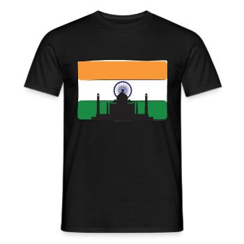 Indien Flagge Taj Mahal Palast Mausoleum Südasien - Männer T-Shirt - Schwarz - Vorne - AI Model Male 178 light (178cm)