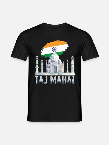 Taj Mahal India Tourist Asie du Sud Mausolée - T-shirt homme - noir