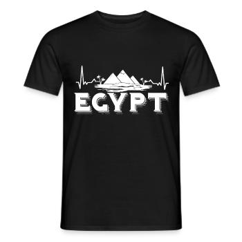 Egypt Pyramids Heartbeat Pharaoh Sphinx - Men's T-Shirt - black - Front - AI Model Male 178 light (178cm)