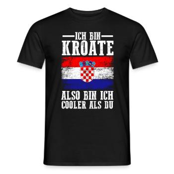 Kroatien Kroate Kroatisches - Männer T-Shirt - Schwarz - Vorne - AI Model Male 178 light (178cm)