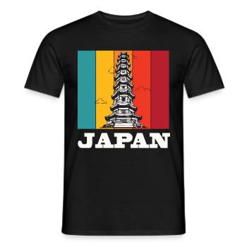 Japan Tokyo Tower Asia Temple - Men's T-Shirt - black - Front - AI Model Male 178 light (178cm)