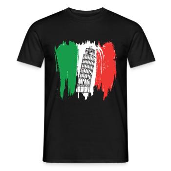 Pisa Leaning Tower Italy Tuscany Florence - Men's T-Shirt - black - Front - AI Model Male 178 light (178cm)