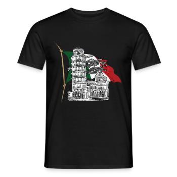 Pise Tour Penchée Italie Toscane Florence - T-shirt homme - noir - Devant - AI Model Male 178 light (178cm)