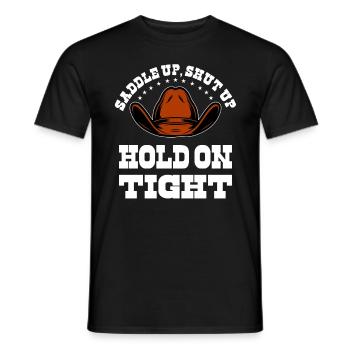 Rodéo Western Cowboy Wild West Retro Horse - T-shirt homme - noir - Devant - AI Model Male 178 light (178cm)