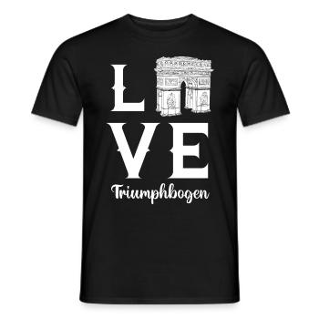 Arc de Triomphe Amour Paris Place Charles de Gaulle - T-shirt homme - noir - Devant - AI Model Male 178 light (178cm)