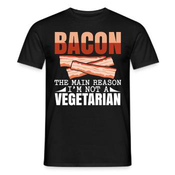 Bacon La principale raison pour laquelle je n’ai pas de végétarien - T-shirt homme - noir - Devant - AI Model Male 178 light (178cm)