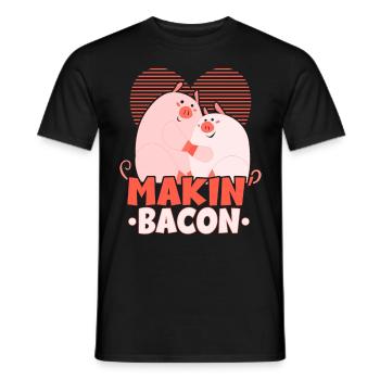 Makin' Bacon Amateur de viande Mangeur de bacon Keto Ket - T-shirt homme - noir - Devant - AI Model Male 178 light (178cm)