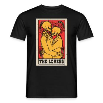 Die Liebenden Tarotkarte Schamane Wahrsagerei - Männer T-Shirt - Schwarz - Vorne - AI Model Male 178 light (178cm)