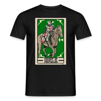 Ritter der Münzen Tarotkarte Wahrsagerei - Männer T-Shirt - Schwarz - Vorne - AI Model Male 178 light (178cm)