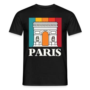Paris Arc de Triomphe Place Charles France - T-shirt homme - noir - Devant - AI Model Male 178 light (178cm)