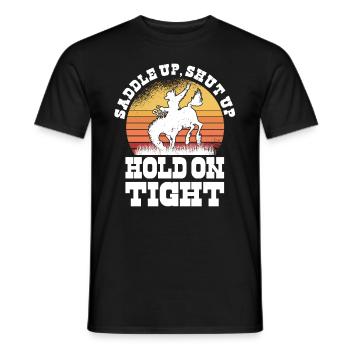Rodéo Western Cowboy Wild West Retro Horse - T-shirt homme - noir - Devant - AI Model Male 178 light (178cm)