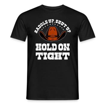 Rodéo Western Cowboy Wild West Retro Horse - T-shirt homme - noir - Devant - AI Model Male 178 light (178cm)