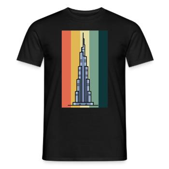 Burj Khalifa Dubai Retro VAE Emirate - Männer T-Shirt - Schwarz - Vorne - AI Model Male 178 light (178cm)