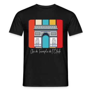 Paris Arc de Triumphe France Arc de Triomphe - T-shirt homme - noir - Devant - AI Model Male 178 light (178cm)