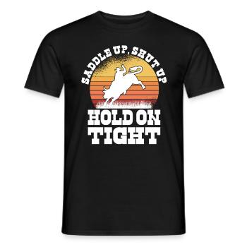 Rodéo Western Cowboy Wild West Retro Horse - T-shirt homme - noir - Devant - AI Model Male 178 light (178cm)