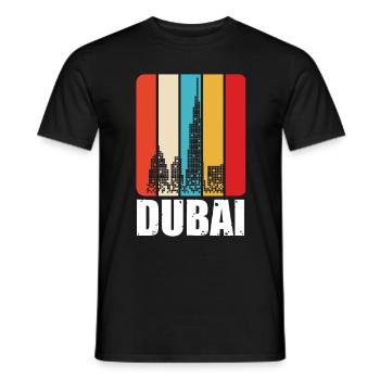 Dubai Emirate Burj Khalifa Retro VAE - Männer T-Shirt - Schwarz - Vorne - AI Model Male 178 light (178cm)