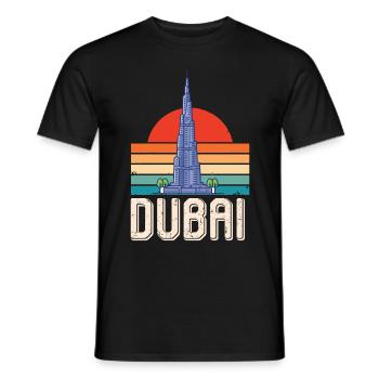 Dubai Sunrise Burj Khalifa VAE Mittlerer Osten - Männer T-Shirt - Schwarz - Vorne - AI Model Male 178 light (178cm)