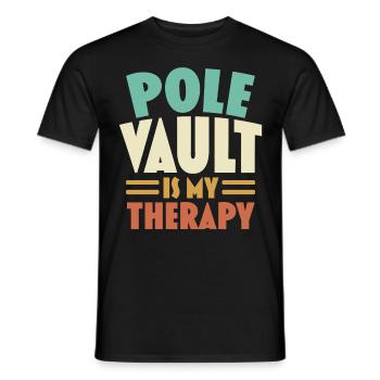 Le saut à la perche est ma thérapie de perchiste - T-shirt homme - noir - Devant - AI Model Male 178 light (178cm)