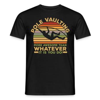 Saut à la perche rétro Athlétisme Saut à la perche - T-shirt homme - noir - Devant - AI Model Male 178 light (178cm)