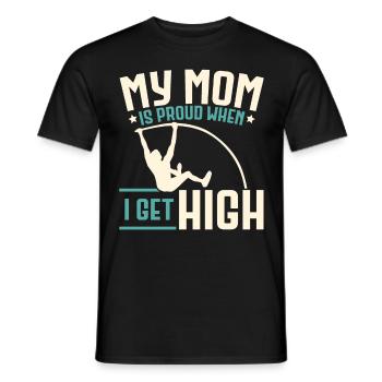 Ma mère est fière quand je viens Stabho - T-shirt homme - noir - Devant - AI Model Male 178 light (178cm)
