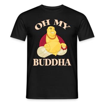 Oh mon Bouddha Bouddhisme Méditation Détendez-vous - T-shirt homme - noir - Devant - AI Model Male 178 light (178cm)