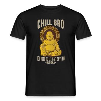 Bouddha Chill Bro Méditation Réduction du stress - T-shirt homme - noir - Devant - AI Model Male 178 light (178cm)