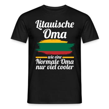 Litauerin Litauische Oma Litauen - Männer T-Shirt - Schwarz - Vorne - AI Model Male 178 light (178cm)