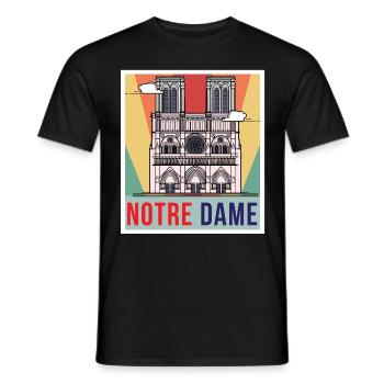Cathédrale rétro Notre-Dame de Paris - T-shirt homme - noir - Devant - AI Model Male 178 light (178cm)