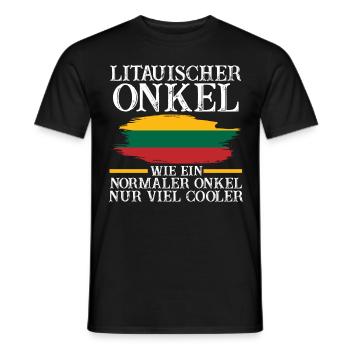 Litauer Onkel Litauen - Männer T-Shirt - Schwarz - Vorne - AI Model Male 178 light (178cm)