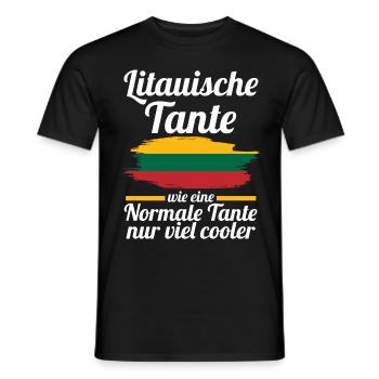 Litauerin Tante Litauen - Männer T-Shirt - Schwarz - Vorne - AI Model Male 178 light (178cm)