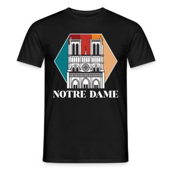 Paris Cathédrale Notre-Dame France - T-shirt homme - noir - Devant - AI Model Male 178 light (178cm)