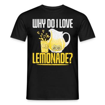 Why do I love Lemonade Stand Lemon Lover Fruit - Men's T-Shirt - black - Front - AI Model Male 178 light (178cm)