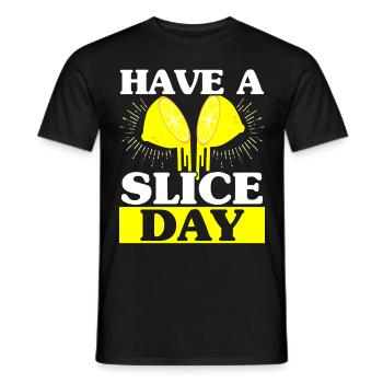 Have A Slice Day lemonade stand Lemon Lover Fruit - Men's T-Shirt - black - Front - AI Model Male 178 light (178cm)