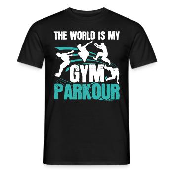 Die Welt ist mein Fitnessstudio Parkour Freies Lau - Männer T-Shirt - Schwarz - Vorne - AI Model Male 178 light (178cm)