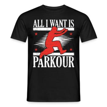 Alles was ich will ist Parkour Freies Laufen Trace - Männer T-Shirt - Schwarz - Vorne - AI Model Male 178 light (178cm)