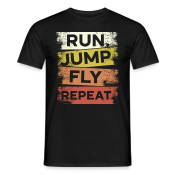 Run Jump Fly Repeat Parkour Free Running Traceur - Männer T-Shirt - Schwarz - Vorne - AI Model Male 178 light (178cm)