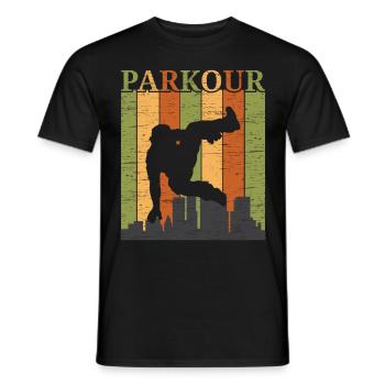 Parkour Freies Laufen Traceur Freestyle Sport - Männer T-Shirt - Schwarz - Vorne - AI Model Male 178 light (178cm)