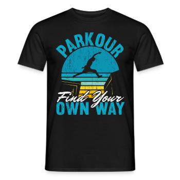 Parkour Find your own way Free Running Trac - Men's T-Shirt - black - Front - AI Model Male 178 light (178cm)