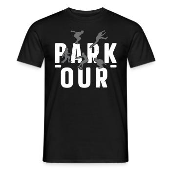 Parkour Free Running Traceur Freestyle Sport - Men's T-Shirt - black - Front - AI Model Male 178 light (178cm)
