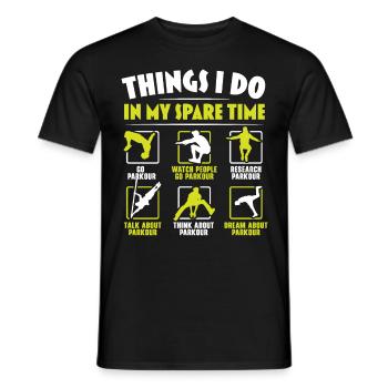 Ce que je fais dans mon temps libre Parkour Tr - T-shirt homme - noir - Devant - AI Model Male 178 light (178cm)