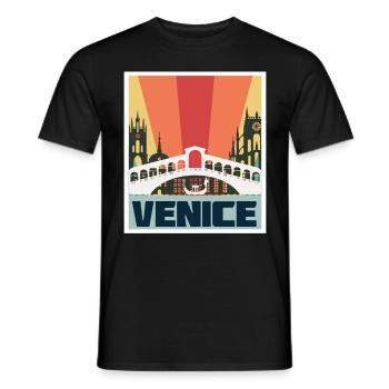 Venedig Brücke Italien Gotik Canal Grande Gondel - Männer T-Shirt - Schwarz - Vorne - AI Model Male 178 light (178cm)