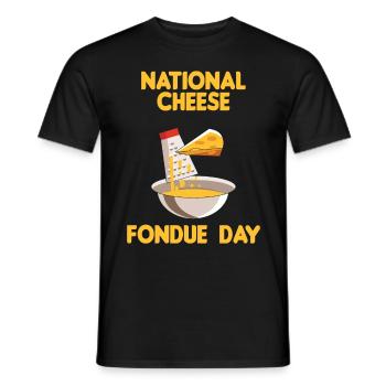 National Cheese Day Switzerland Fondue Alps - Men's T-Shirt - black - Front - AI Model Male 178 light (178cm)