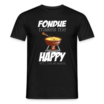 Fondue Bonheur Alpes occidentales Suisse Fromage - T-shirt homme - noir - Devant - AI Model Male 178 light (178cm)